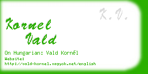 kornel vald business card